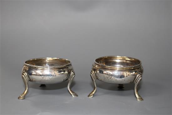 A pair of George III silver bun salts, by Peter & Ann Bateman, London, 1794,